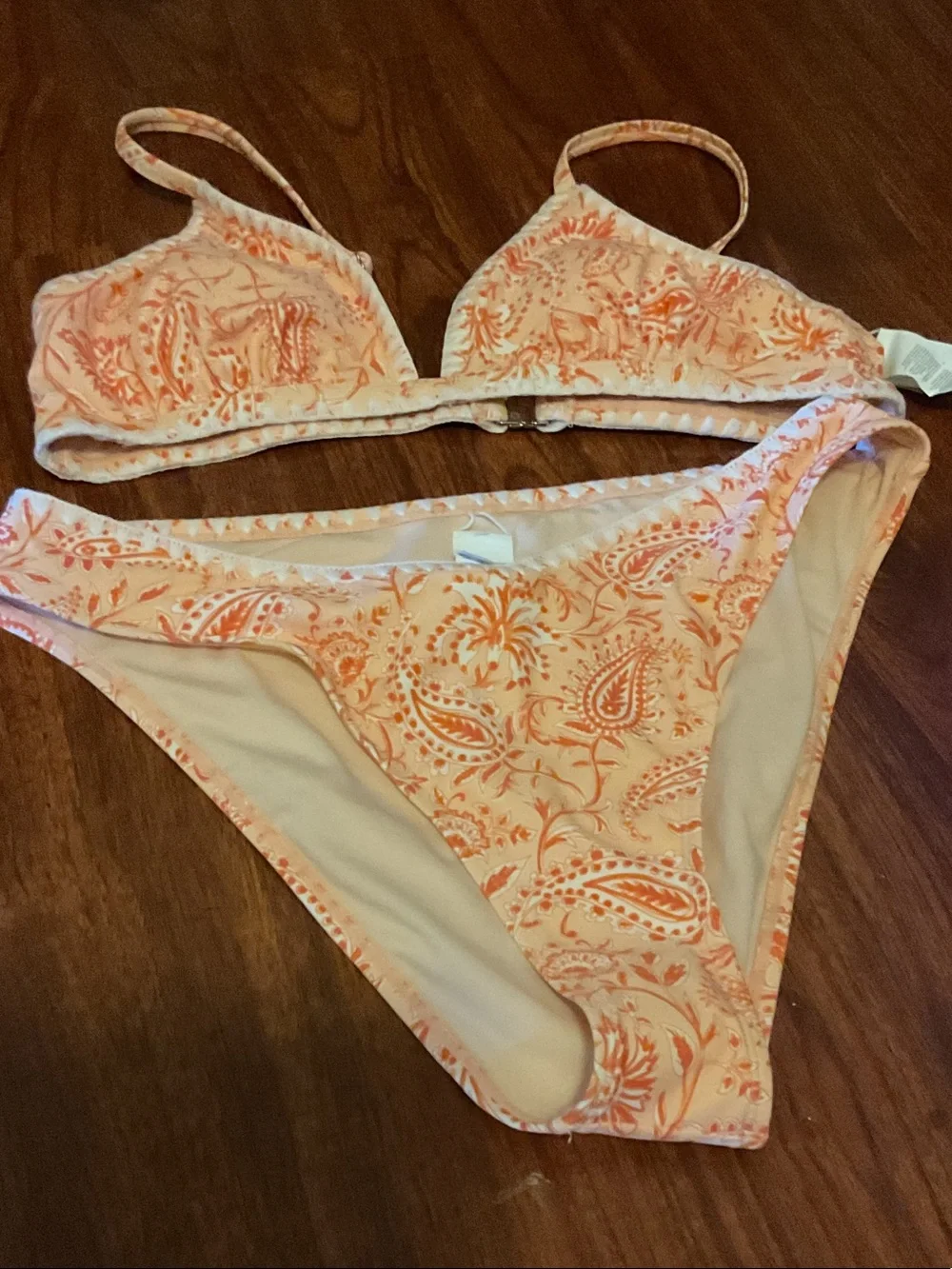 Cupshe Coral Paisley Two-Piece Bikini BNWT size large